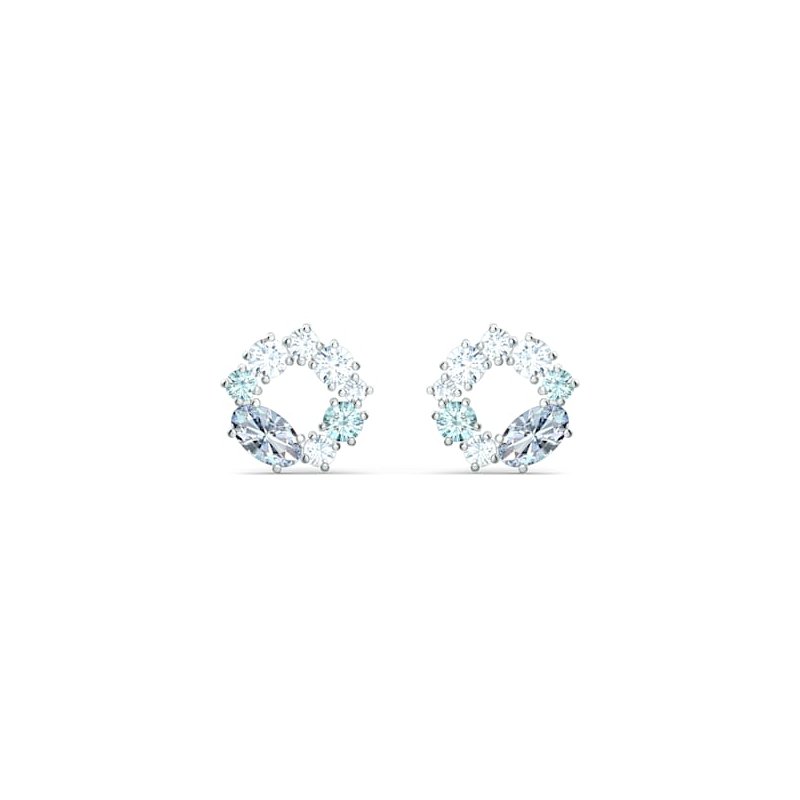 Swarovski Attract Circle Stud Pierced Earrings Multicolored Rhodium plated 5570943 Bradley Gough Diamonds
