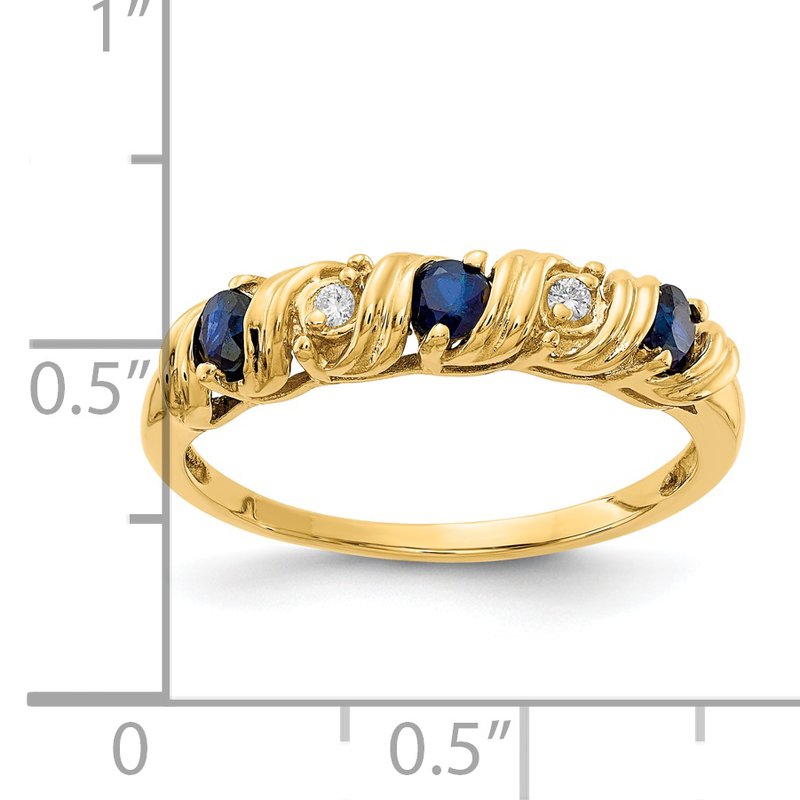 QG 14k 2.75mm Sapphire AA Diamond ring Y4718S/AA - Jurgens