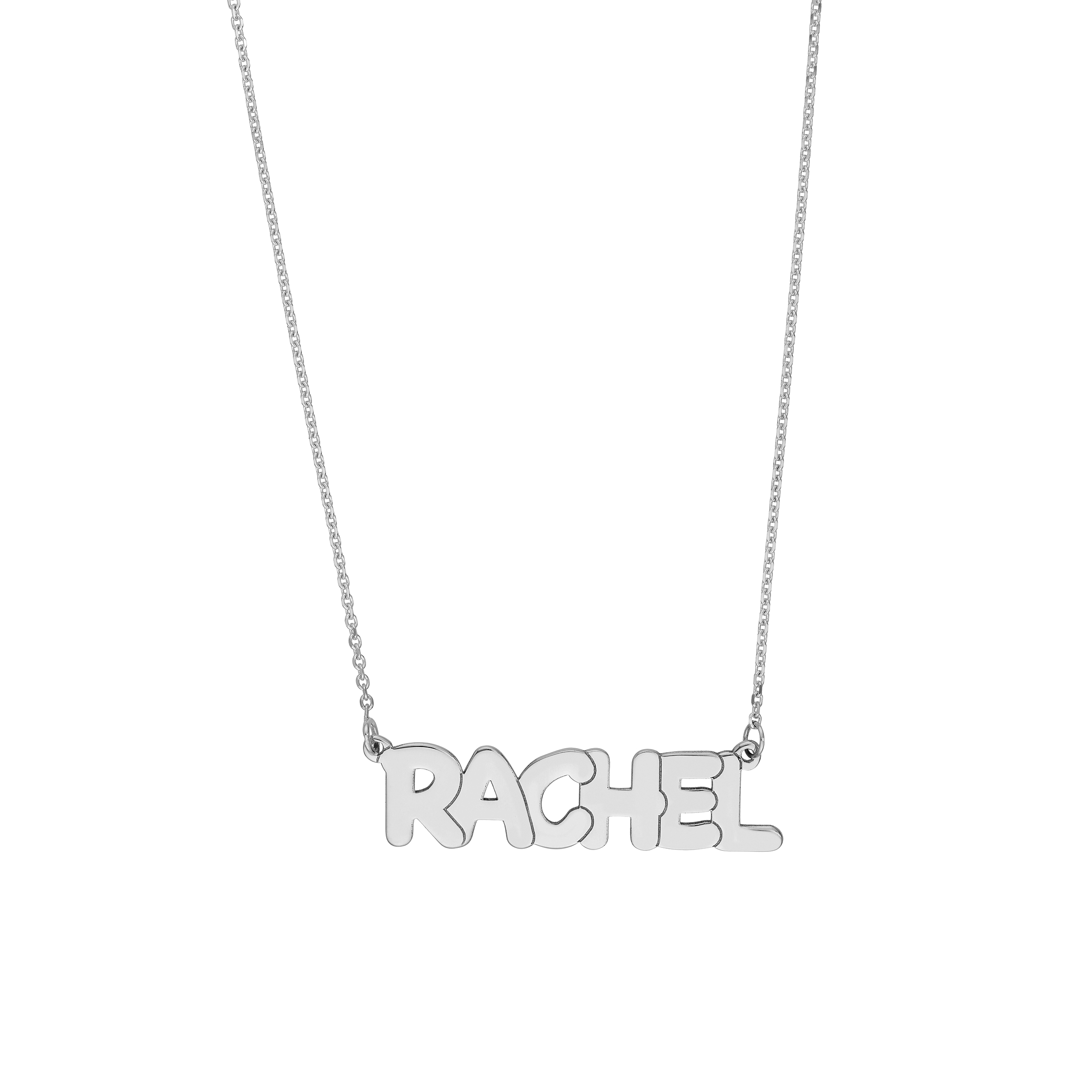 Midas Chain 7mm Bubble Font Nameplate Necklace MF999413 - Disinger