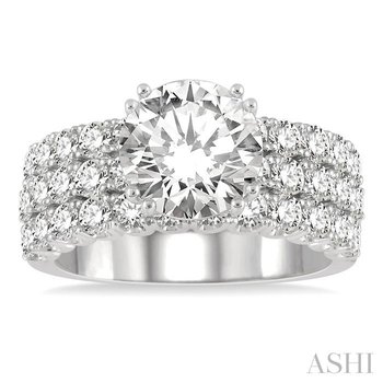 Round Shape Semi-Mount Diamond Engagement Ring 222L0OHFHWG-SM-1.75