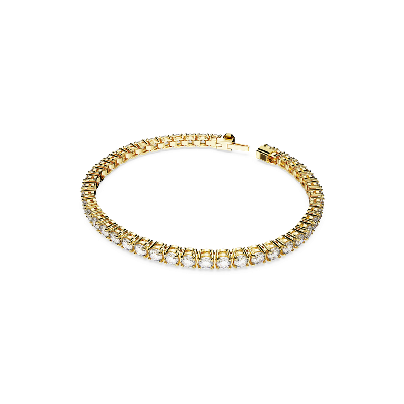 ブレスレット SWAROVSKI Matrix Tennis Gold Tone Bracelet M 5657664 Swarovski Matrix Tennis bracelet, Round cut, White, Gold