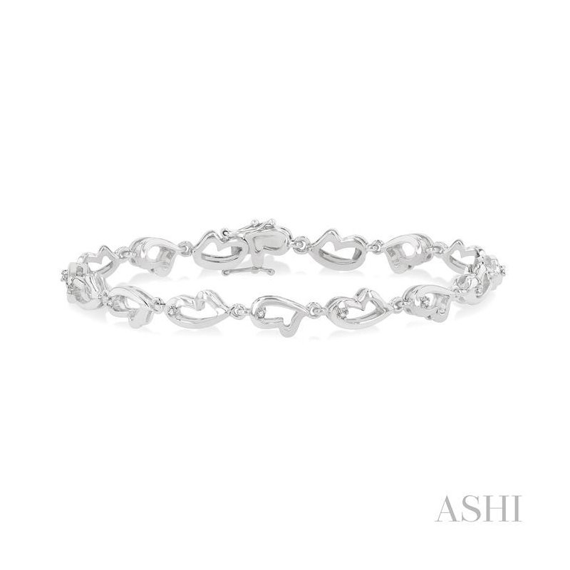 ASHI Silver Heart Shape Diamond Bracelet 85079CGSSSLTB ASHI Silver Heart Shape Diamond Bracelet 85079CGSSSLTB