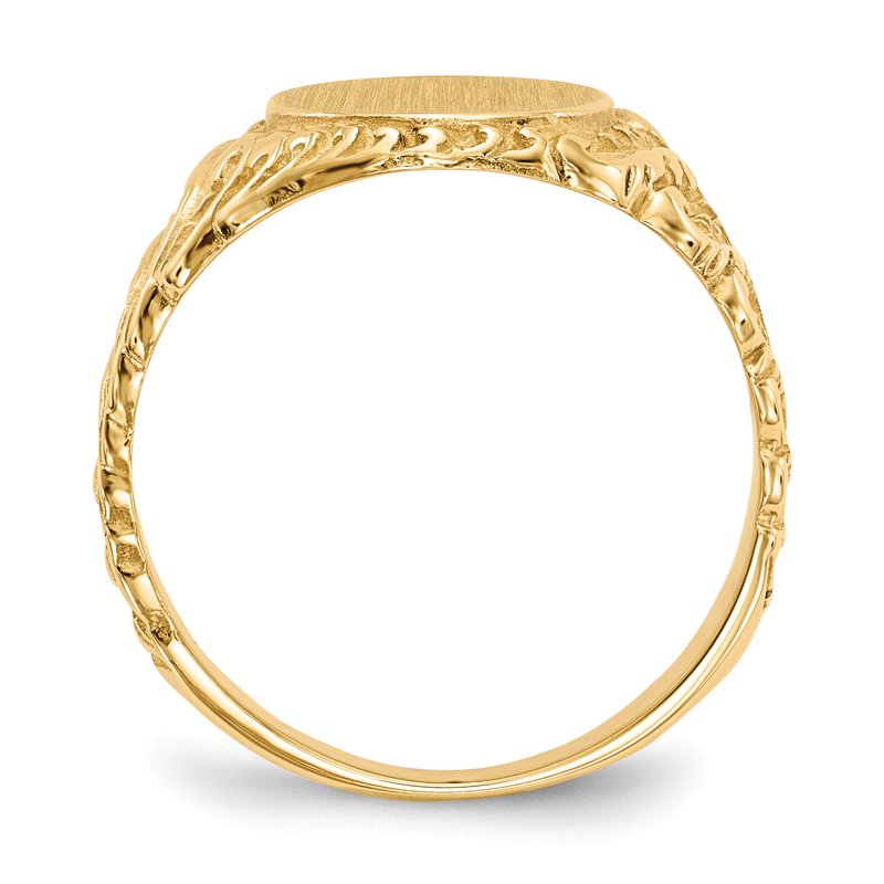 QG 14k 10.5x13.0mm Closed Back Mens Signet Ring RS149