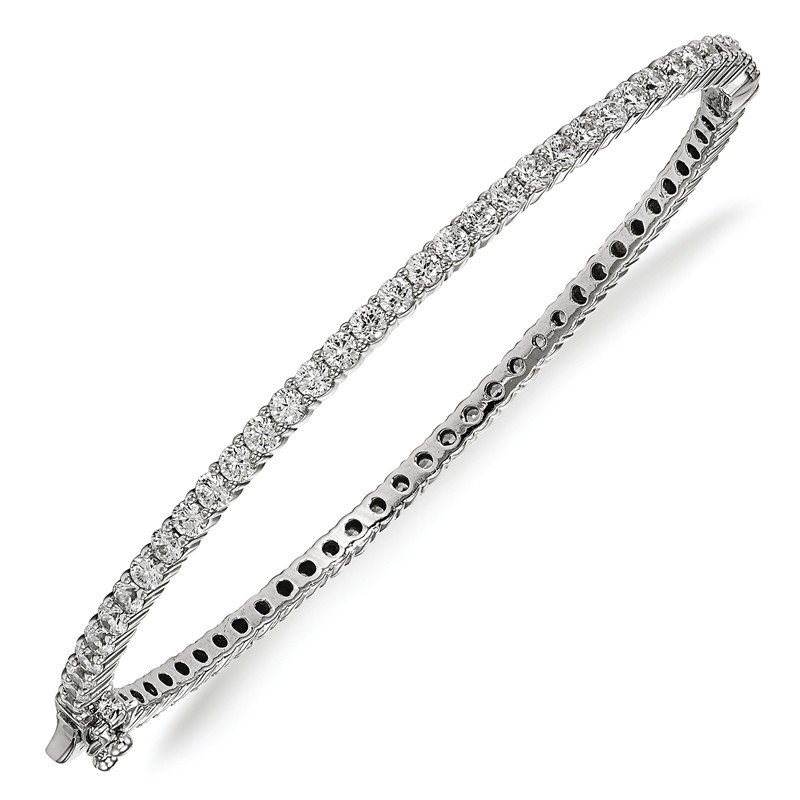 Sterling silver CZ hinged bangle Sterling silver CZ hinged bangle