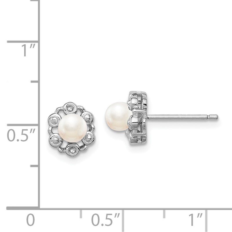 Quality Gold Sterling Silver Rhodium-plated FW Cultured