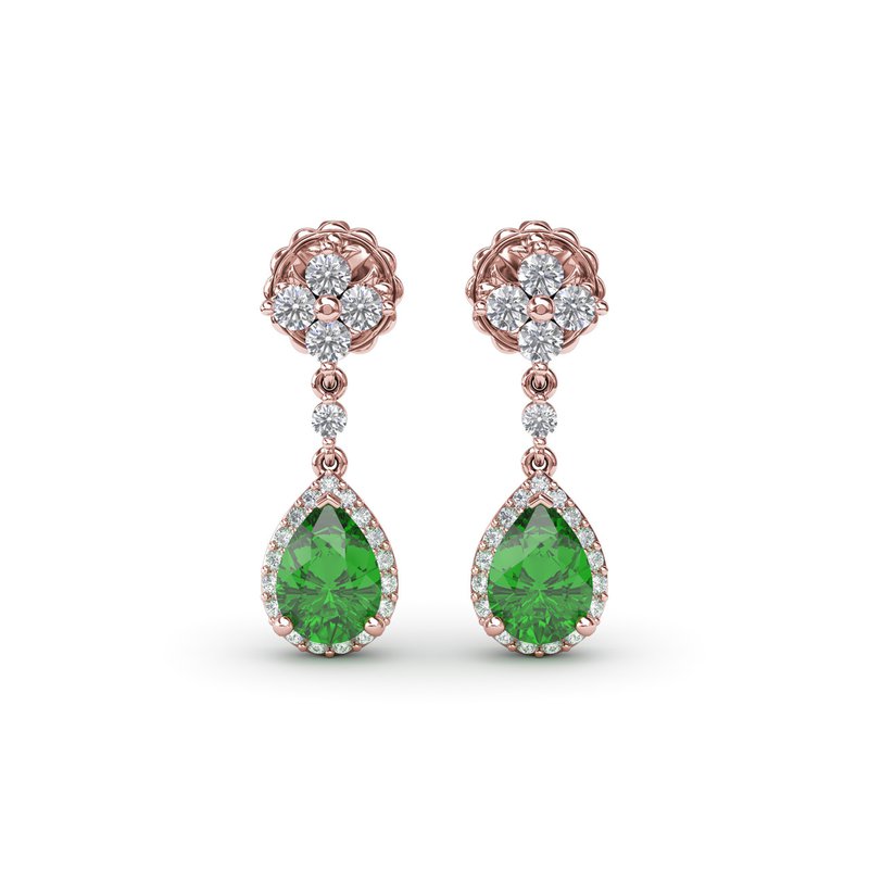 Fana Emerald and Diamond Teardrop Dangle Earrings ER1882E - M.P.