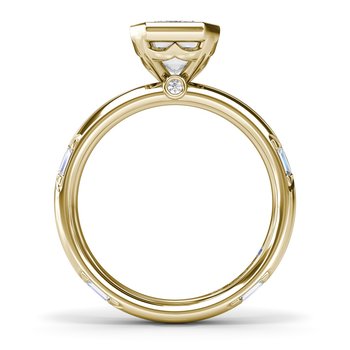 Abstract Emerald Cut Diamond engagement Ring S4427
