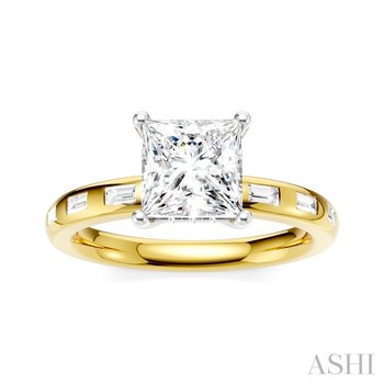 Princess Shape Semi-Mount Diamond Engagement Ring 197B6OHFHYW-SM-PN1