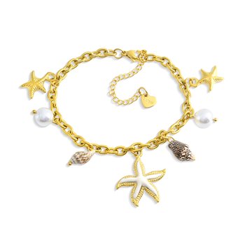Ocean Charm and Bead Bracelet Z124-LN5683