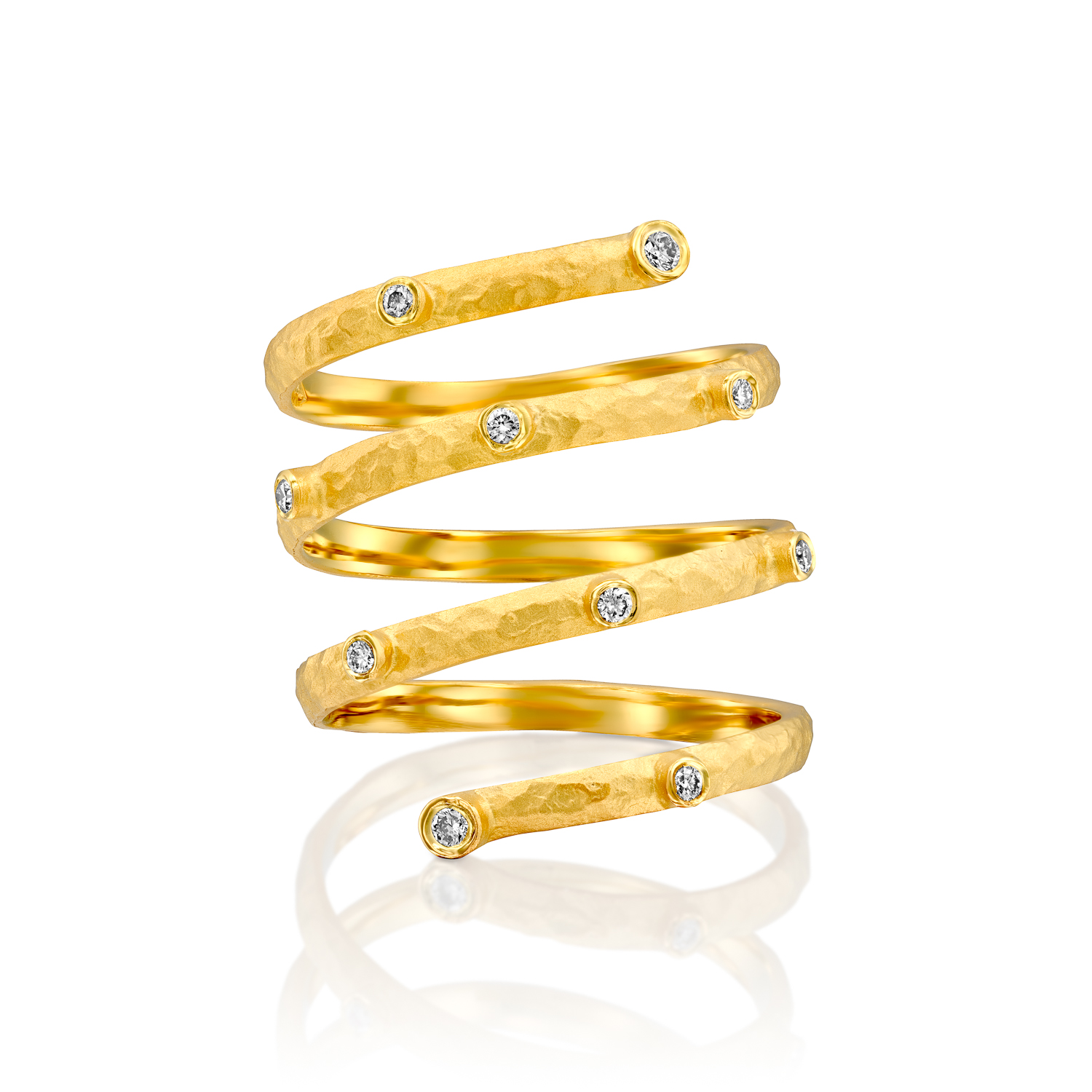 Marika Desert Gold Gold Wrap Ring with Diamonds 6608 - J.L.