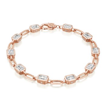 Swarovski Imber Tennis bracelet, Mixed round cuts, White, Gold