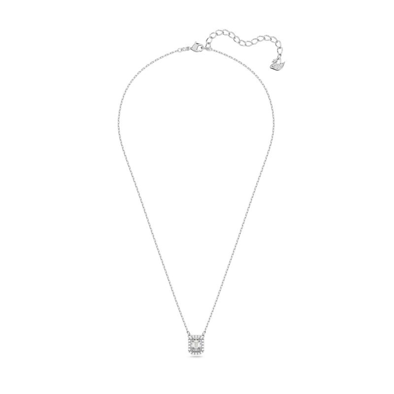 SWAROVSKI｜ (Una Pendant (5599177)) Swarovski Una pendant, Octagon cut, White, Rhodium plated