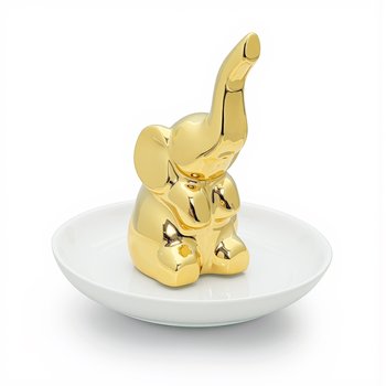 Goldtone Porcelain Elephant Ring Holder A528-SJ19322GT