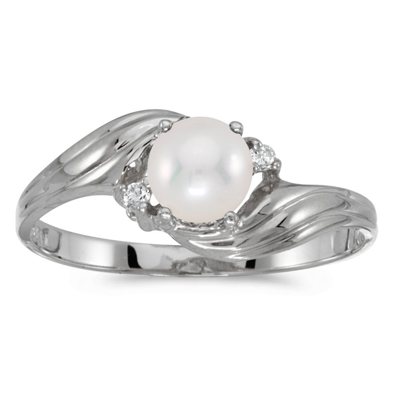 10K White 2024 Gold Gray Pearl Ring