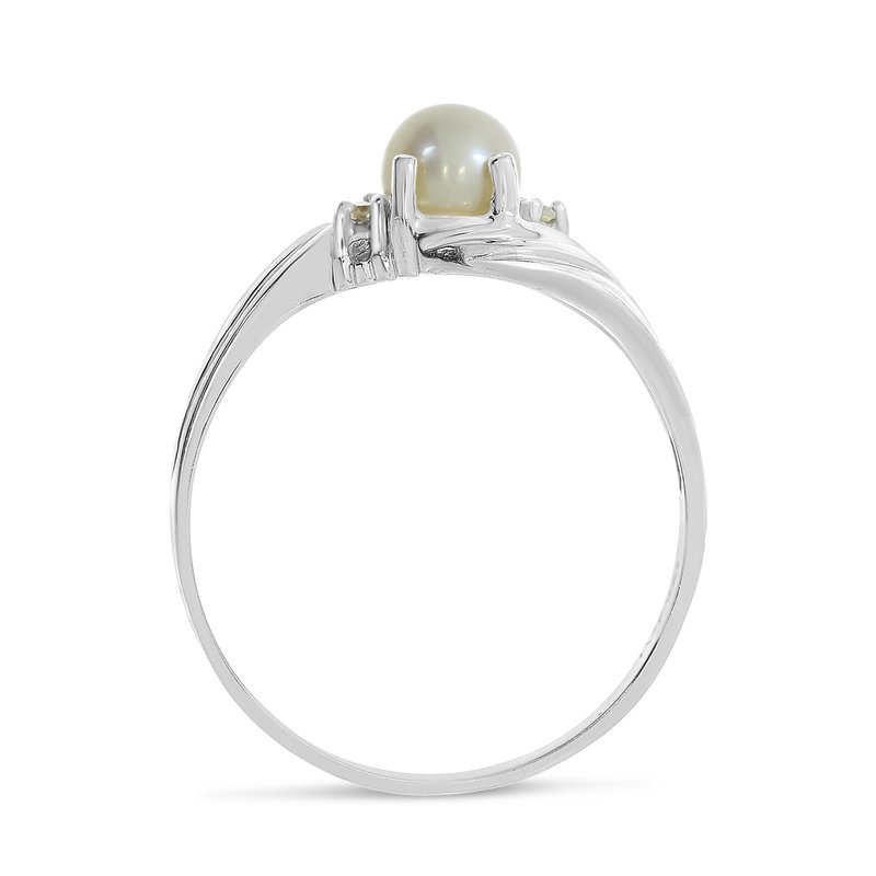 10k white gold pearl diamond cheapest ring