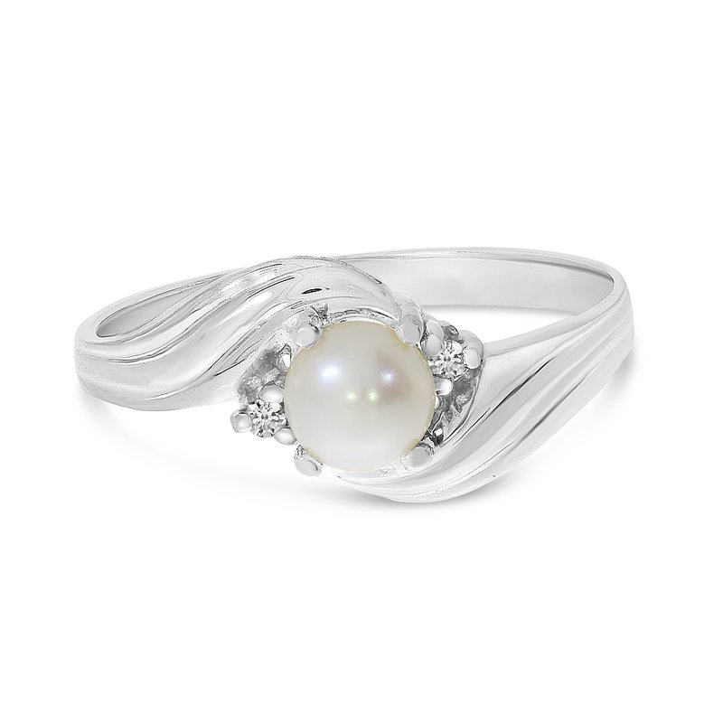 10k white gold pearl diamond cheapest ring