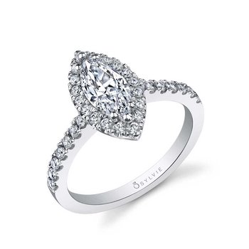 Marquise Cut Classic Halo Engagement Ring - Chantelle SY999-44A4W105M