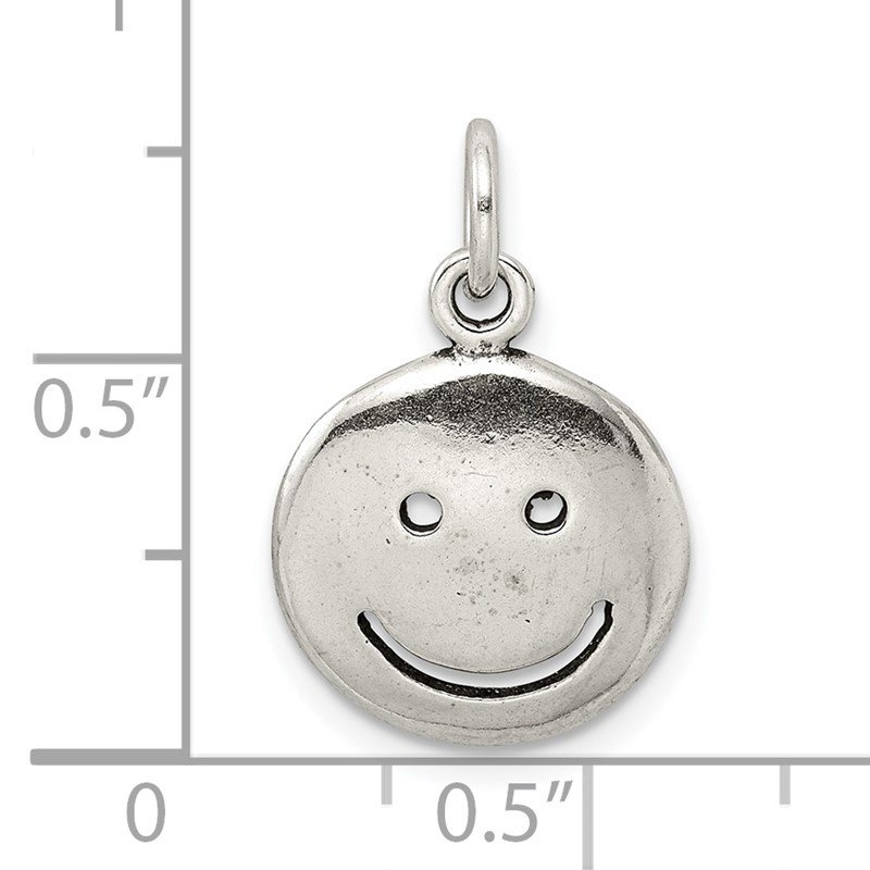 Smiley Face Charm Antiqued Sterling Silver Smiley Face Charm Antiqued Sterling Silver
