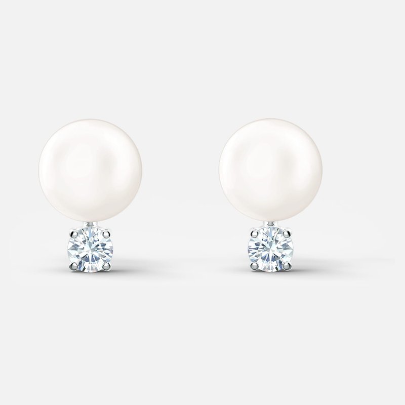 Treasure Pearl Pierced Earrings White Rhodium plated 5559420 Jeffrey Jewelry