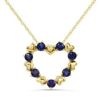10K Yellow Gold Blue Sapphire Pendant P13392SBY0