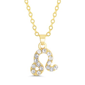 Goldtone Leo Crystal Pendant Z124-LN4528
