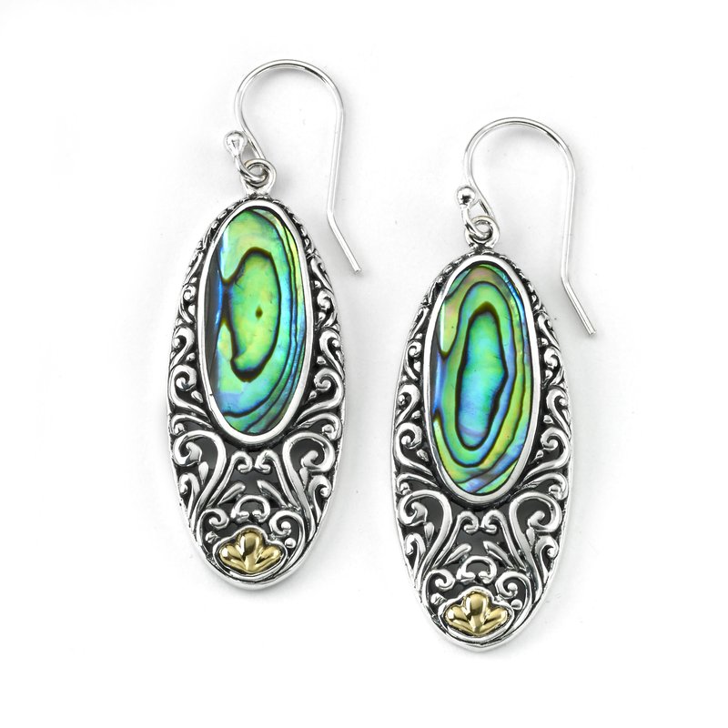 Sterling Silver Oval Abalone Earrings Sterling Silver Oval Abalone Earrings