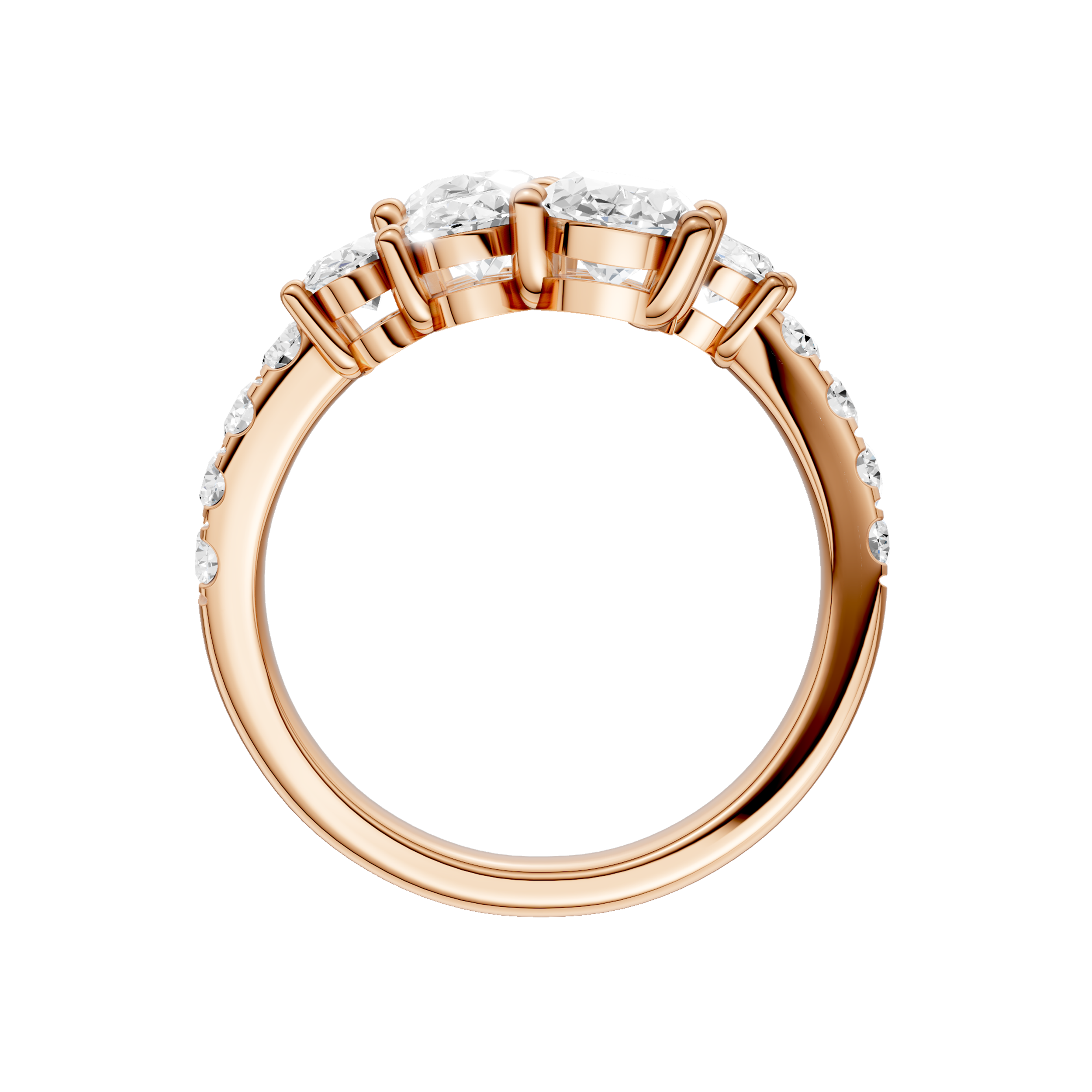 Revelation Bypass Diamond Ring (Oval) RF25034 - Diamonds & Gold
