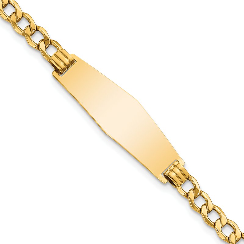 Celestial 14k Polished Semi-solid Chain/Solid Plate Curb