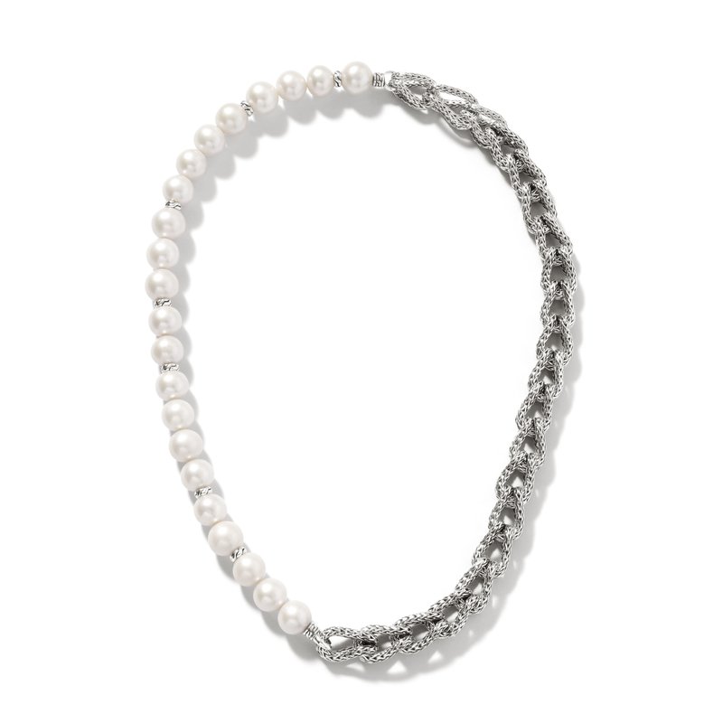 JOHN HARDY Surf Necklace, Sterling Silver, Pearls, 10.5MM