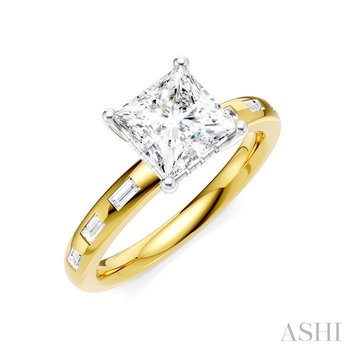 Princess Shape Semi-Mount Diamond Engagement Ring 197B6OHFHYW-SM-PN1