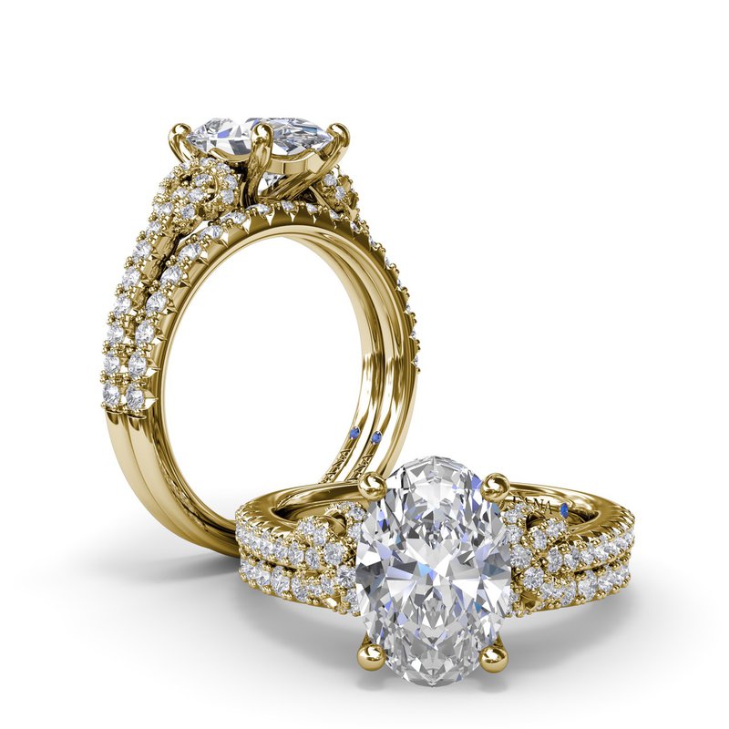 Oval Love Knot Diamond Engagement Ring S4235 - Fana