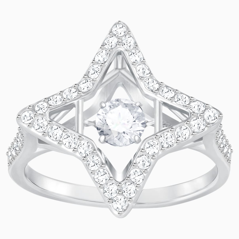 Swarovski Sparkling Dance Star Ring, White, Rhodium plated 5372932 -  Bradley Gough Diamonds