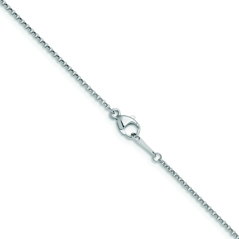 Italian Collection Herco Platinum Polished Solid Rolo 18