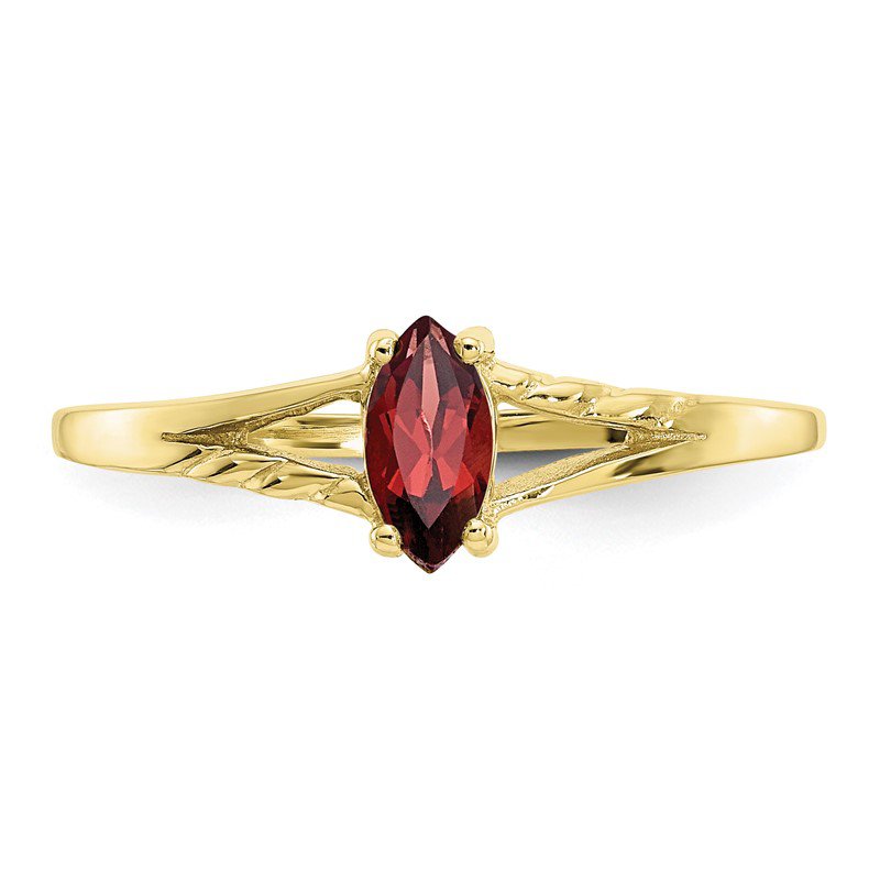 10k Polished Genuine Garnet Birthstone Ring