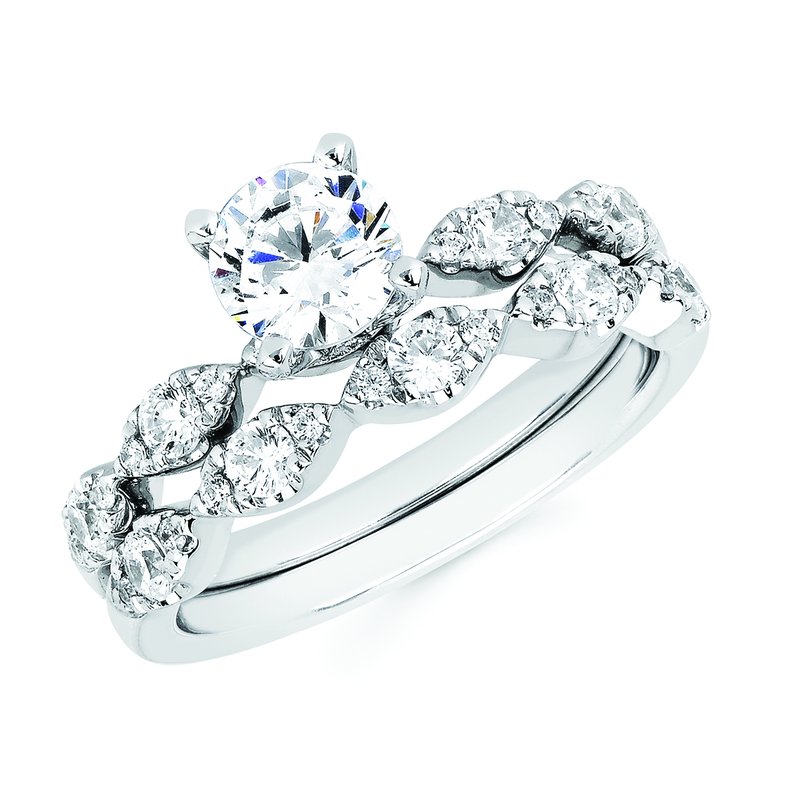Ostbye Modern Bridal 1/4 Ctw. Diamond Semi Mount shown with a 3/4 Ct