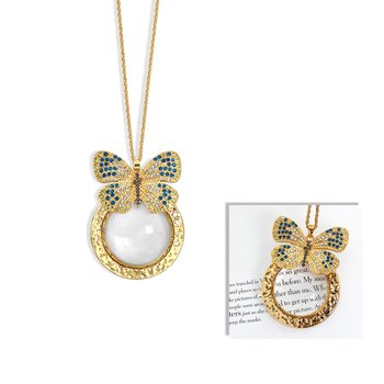 Madame Butterfly Crystal Magnifier Pendant T494-TY2260