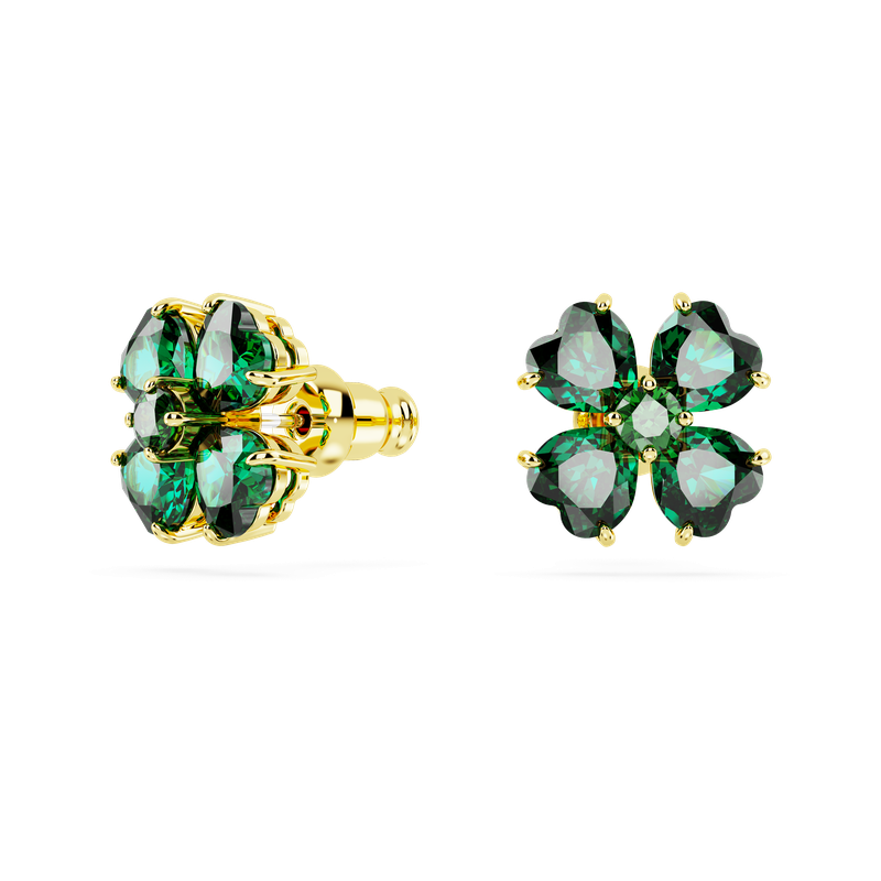 ピアス SWAROVSKI Idyllia green gold-tone clover stud earrings 56662 Swarovski Idyllia stud earrings, Clover, Green, Gold-tone