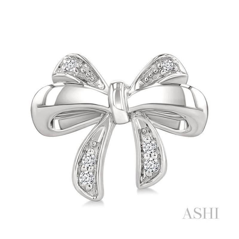 ASHI Silver Bow Diamond Fashion Earrings 84249CGSSSLER