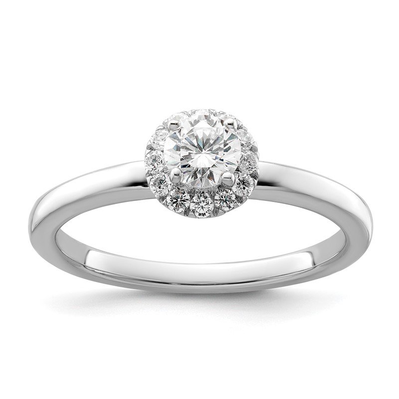 14K White Gold Lab Grown Diamond Two Promises Halo Complete Engagement Ring 14K White Gold Lab Grown Diamond Two Promises Halo Complete Engagement Ring