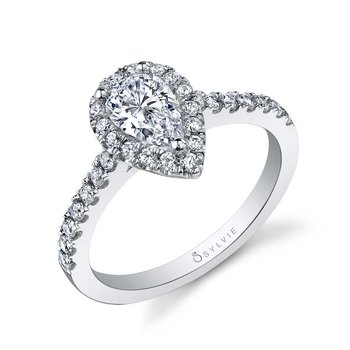 Pear Shaped Classic Halo Engagement Ring - Chantelle SY999-041A4W85T