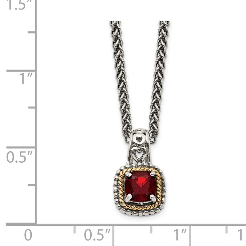 Garnet Pendant Sterling Silver and Gold Plated Shey Couture Pendant 18 online 