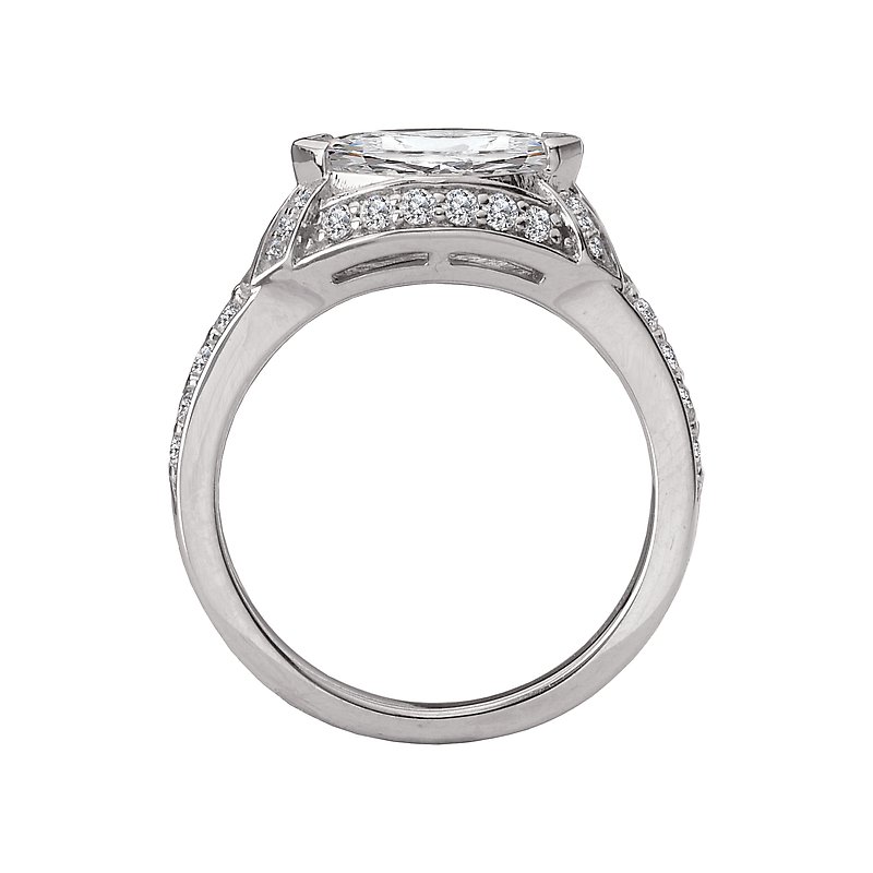 Halo Semi Mount Diamond and Gemstone Ring
