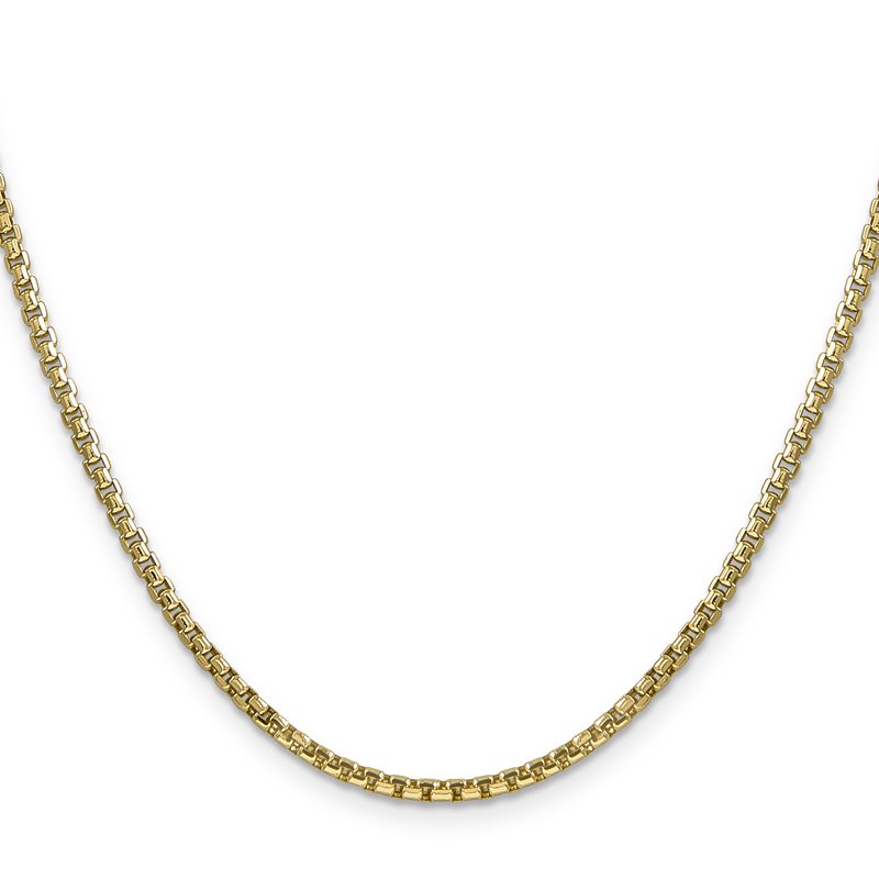 Quality Gold 14K 7 inch 2.45mm Semi-Solid Round Box with