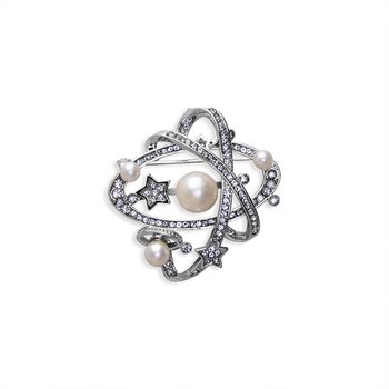 Celestial Pearl Brooch with Stars J452-JBH80300