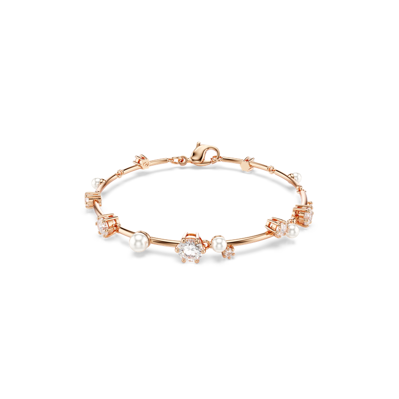 Swarovski Constella Tennis bracelet, Crystal pearl, Round cuts