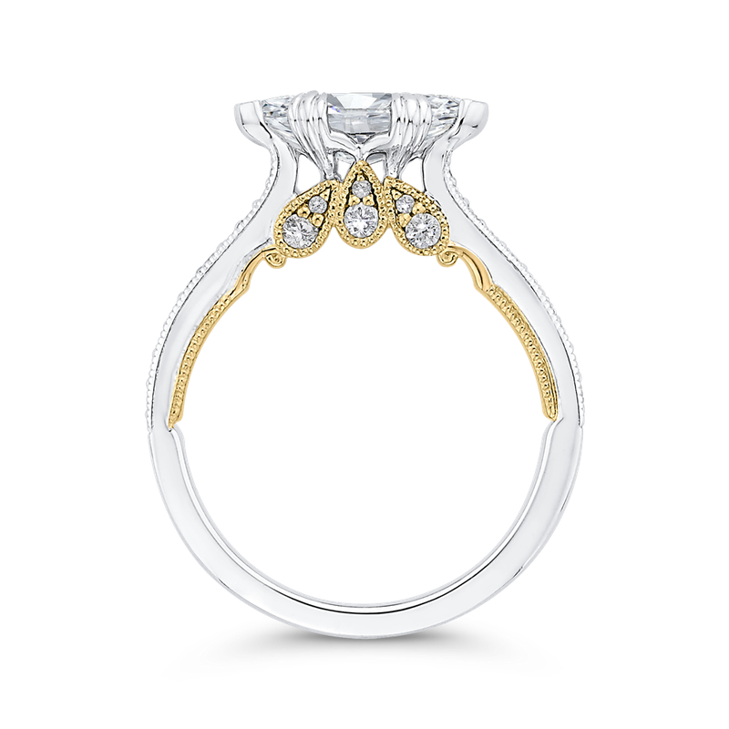 Carizza 14K Two-Tone Gold Marquise Diamond Engagement Ring