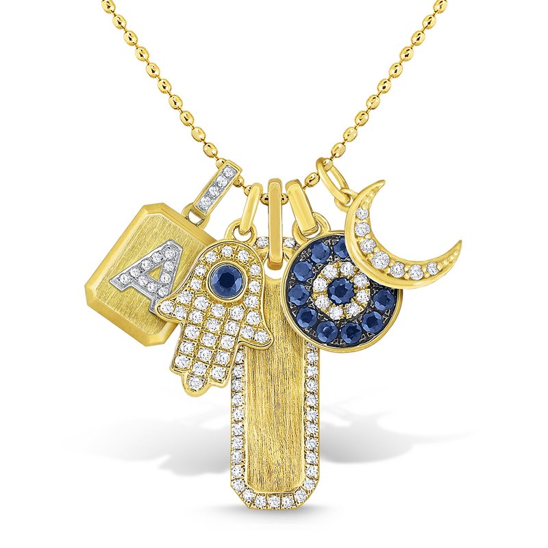 KC Designs 14K Gold and Diamond Charms Necklace N9444 Burri Jewelers