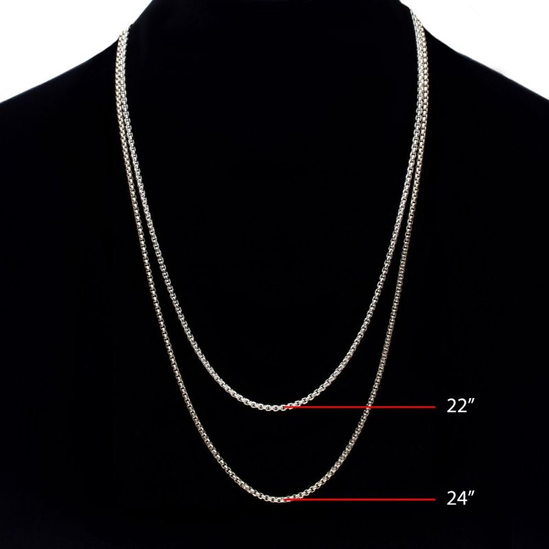 INOX Jewelry 2.6mm 925 Italy Silver Polished Finish Box Chain