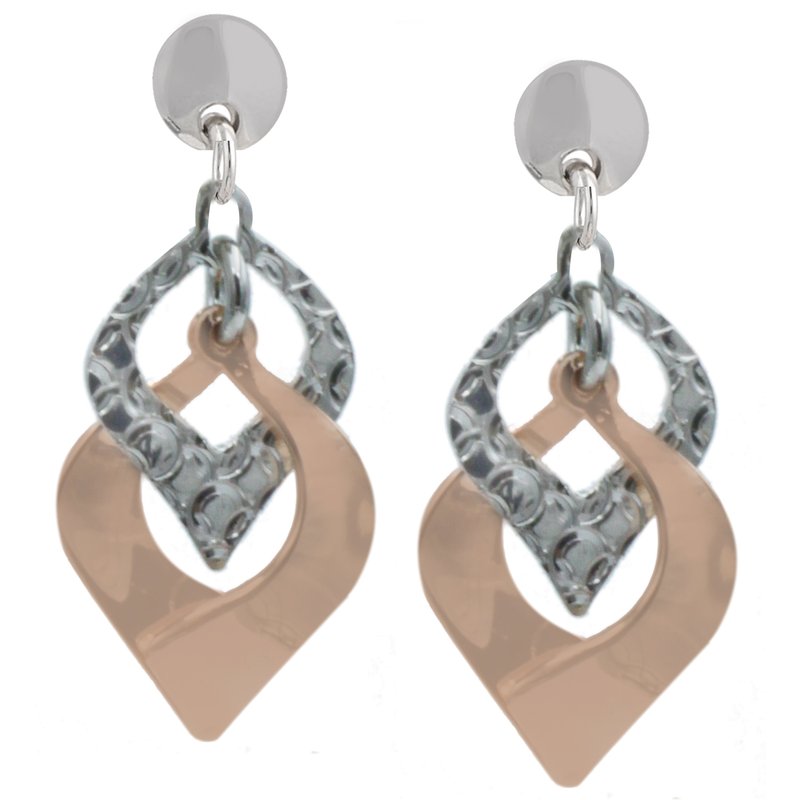 Sterling silver rose plated textured Sterling silver rose plated textured