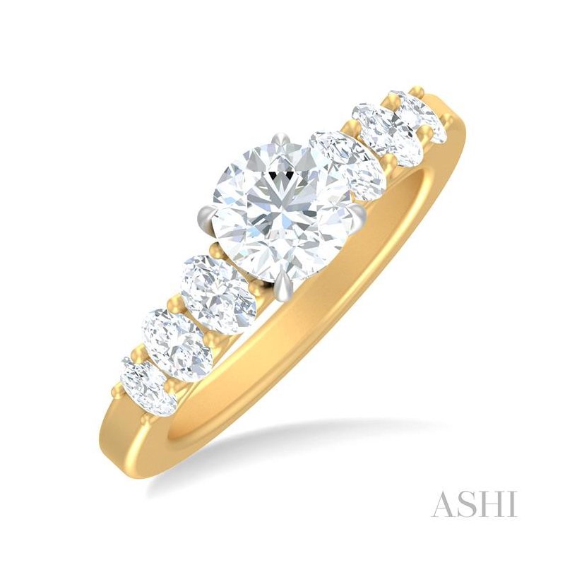 ASHI Round Shape Semi-Mount Diamond Engagement Ring